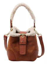 Load image into Gallery viewer, Fuzzy Trim Bucket : Crossbody Bag