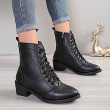 Load image into Gallery viewer, British Style High-Top Zipper Leather Boots — Women’s Trend Fashion Boots