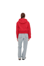 Load image into Gallery viewer, Studded Light Demi-Season Hooded Cropped Jacket in Red