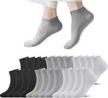 Load image into Gallery viewer, Ankle Socks Unisex Classic Premium Cotton Mens Womens Solid Low Cut Size 9-13