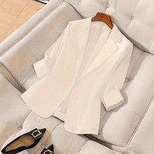 Load image into Gallery viewer, Women's Three-Quarter Sleeve Single-Button Casual Blazer
