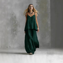 Load image into Gallery viewer, Women's Sleeveless Elegant Pantsuit – Off-Shoulder 2-Piece Suit Set