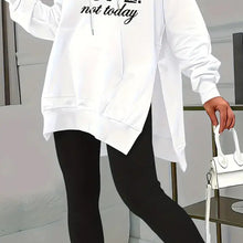 Load image into Gallery viewer, Casual 2-Piece Set Solid Color Leggings & Letter Print Hooded Sweatshirt