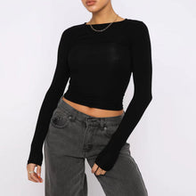 Load image into Gallery viewer, Slim Fit Long Sleeve Shirt | Women's Casual Crop Tops