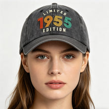 Load image into Gallery viewer, 1955 Limited Edition Embroidered Vintage Baseball Cap – Retro Washed Distressed Hat