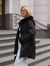Load image into Gallery viewer, ⇆ Reversible Faux Shearling Hooded Coat