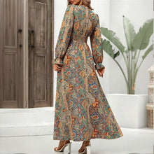 Load image into Gallery viewer, Retro Geometric Print Maxi Dress