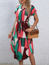 Load image into Gallery viewer, Stylish Tie Waist : Short Sleeve Dress