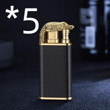 Load image into Gallery viewer, Mandotos Creative Blue Flame Lighter Dolphin Dragon Tiger Metal Windproof Double Flame Refillable