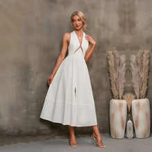 Load image into Gallery viewer, Women's Sleeveless Halter Neck Maxi Dress – A-Line High Waist
