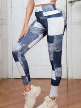 Load image into Gallery viewer, Plaid Peach Print High-Waist Tummy Control Yoga Pants – Slim Fit Fitness Leggings