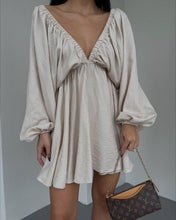 Load image into Gallery viewer, V-neck Lantern Sleeve Dress Fashion Loose Long-sleeved Dresses For Women Clothing