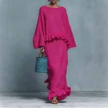Load image into Gallery viewer, Women's Long Sleeve Top & Irregular Hem Skirt Set | Elegant Solid Color 2-Piece in 4 Colors