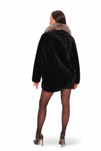 Load image into Gallery viewer, Palermo Genuine Astrakhan Silver Fox Trim Coat