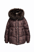 Load image into Gallery viewer, Ember Genuine Fur Trim Down Fill Jacket in Leo