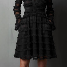 Load image into Gallery viewer, Sexy Sheer Fitted Dress with High Waist & Puff Sleeves