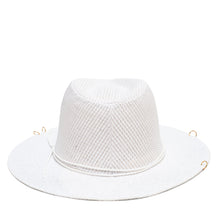 Load image into Gallery viewer, Antonella Double Chain Pierced Hat in White