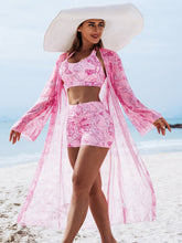 Load image into Gallery viewer, Multi-Color Print Bikini Three-Piece Set – Padded Swimwear for Women