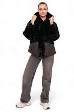 Load image into Gallery viewer, Montana Eco-Fur Down Coat in Black