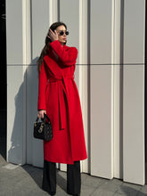 Load image into Gallery viewer, Astoria Classic Wraparound Wool Blend Overcoat in Red