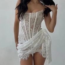 Load image into Gallery viewer, Chic Lace Patchwork Mini Dress