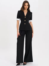 Load image into Gallery viewer, Aleeza Black Wide Leg Suit Pants