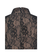 Load image into Gallery viewer, Valerie Black Lace Teardrop Neckline Ruched Mini Dress