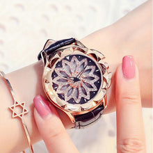 Load image into Gallery viewer, Luxury White Flower Womens Watch Analog Quartz Waterproof Wristwatches Elegant Leather Strap Modern Design