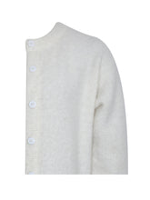 Load image into Gallery viewer, Orla White Wool-Blend Ribbed Knit Cardigan
