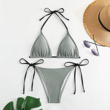Load image into Gallery viewer, Swimwear Women Bandage Women Triangle Bathing Suits 2 Pieces Bikini Bowknot Swimsuit Bikini Set Swimwear Bikini Sets Bikinis Bathing Suit Push Up Swimsuit Summer Beachwear