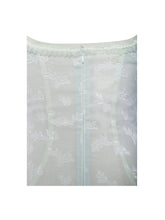 Load image into Gallery viewer, Ulissa Light Green Square Neck Jacquard Textured High Slit Maxi Dress