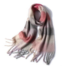 Load image into Gallery viewer, New Luxury Winter Soft Head Wraps Plaid Scarf Shawls Cashmere Warm Cashmere Scarves Rainbow For Women