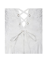 Load image into Gallery viewer, Kadi White Cotton Drop Waist Corset Mini Dress