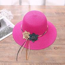 Load image into Gallery viewer, Girls Hats Children Raw Edge Straw Hat For Girls Kids Sun Cap Girls Hat Baby Beach Caps In leegant Modern Design