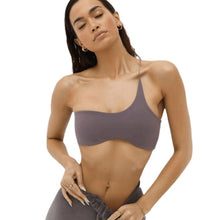 Load image into Gallery viewer, Women Single Shoulder Knot Swimsuit Short Top Swimwear One Shoulder Bikini Stripe Tie Knot Summer Vintage Black Swimsuits Bathing Top Beachwear Separates One Piece Tops