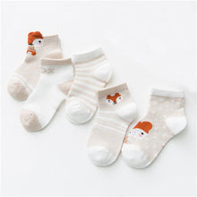 Load image into Gallery viewer, 5 Pairs Cute Summer Breathable Mesh Cotton Infant Baby Socks For Newborn Boys And Girls