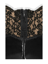 Load image into Gallery viewer, Shelby Black Vegan Leather with Lace Mini Dress