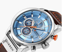 Load image into Gallery viewer, Men's Waterproof Elegant Sport Watch With Chronometers Day View, Leather Belts And Hardlex Scratch Resistant Glass Perfect Gift For Him