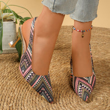 Load image into Gallery viewer, Women's Boho Geometric Print Slingback Stiletto Heels – Pointed Toe