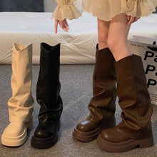 Load image into Gallery viewer, Women’s Platform Dress Boots – British Style Autumn/Winter