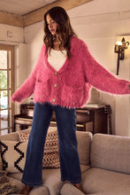 Load image into Gallery viewer, SO ME Soft Touch Hairy Loose Fit Cozy Sweater Cardigan
