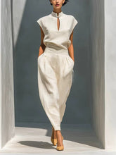 Load image into Gallery viewer, Women's Chinese-Style Satin Short-Sleeve Top & Pants Set