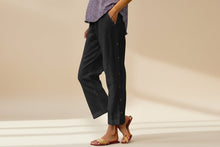 Load image into Gallery viewer, Cropped Pants With Decorative Buttons Along the Side Seams