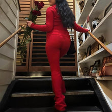 Load image into Gallery viewer, Hoodie Suit Women Leisure Sexy Zip Long Sleeve Sweater And High Waist Long Pants Set