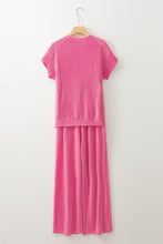 Load image into Gallery viewer, Solid Corded T-Shirt and Pants Set