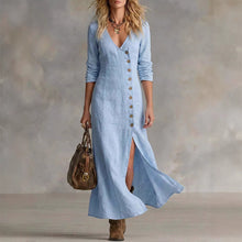 Load image into Gallery viewer, Casual Cotton Linen Long Sleeve Women’s Dress