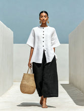 Load image into Gallery viewer, Linen Blend Cardigan Top & Cropped Wide-Leg Pants Set – 5 Colors S–3XL