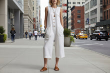 Load image into Gallery viewer, Women's Retro Sleeveless Wide-Leg Cropped Jumpsuit