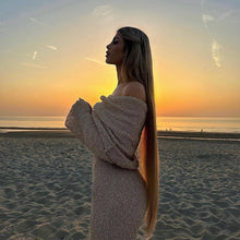 Load image into Gallery viewer, New One-shoulder Knitted Long-sleeved Dress Sexy Beach Holiday Long Dresses Womens Clothing