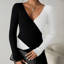 Load image into Gallery viewer, Women's Elegant V-Neck Cross Front Sweater